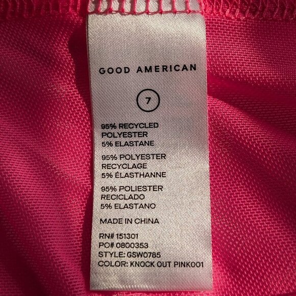 Good American Ruched Sheer Mini Shirt Dress Size 4XL Pink Long Sleeve Button NWT - Picture 13 of 16